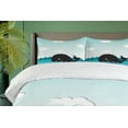 thumbnail image 4 of Ambesonne Nature Duvet Cover Sets, Whale in Wavy Ocean, 2-King, Black and Blue, 4 of 7