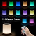 thumbnail image 2 of Luz de noche LED, lámpara de noche táctil con control remoto, lámpara de mesa multicolor (13 colores y 5 niveles de brillo ajustables), recargable por USB para sala de estar y dormitorio, 2 of 5