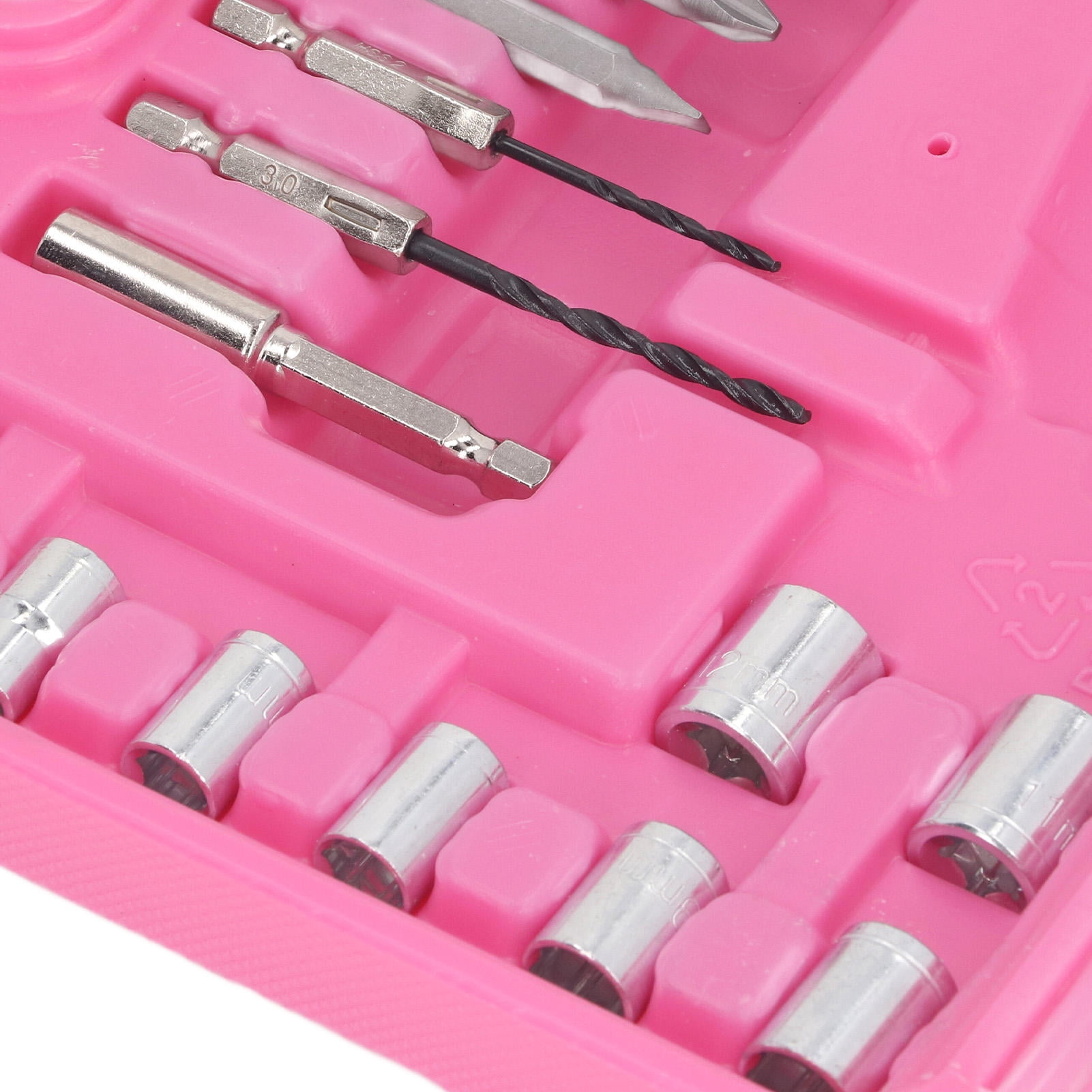 Yajisi Electric Screwdriver Set 48PCS Pink Cordless Power Drill USB Rechargeable 180 Degree Rotatable with LED Light for Home Repair Maintenance 9.8 x 7.5 x 2.8 in