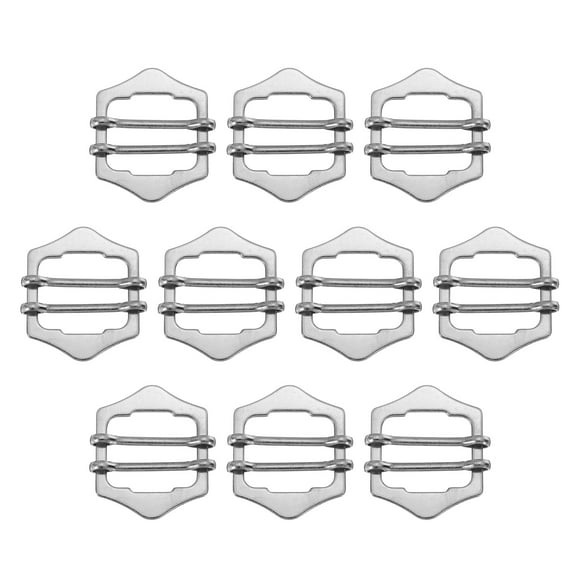 Uxcell Boucles de Gilet, Boucle de Gilet en Métal Ajusteur de Glissière Double Broches Hexagonale pour Accessoires de Sac Ceinture Argent 0.8 Pouce