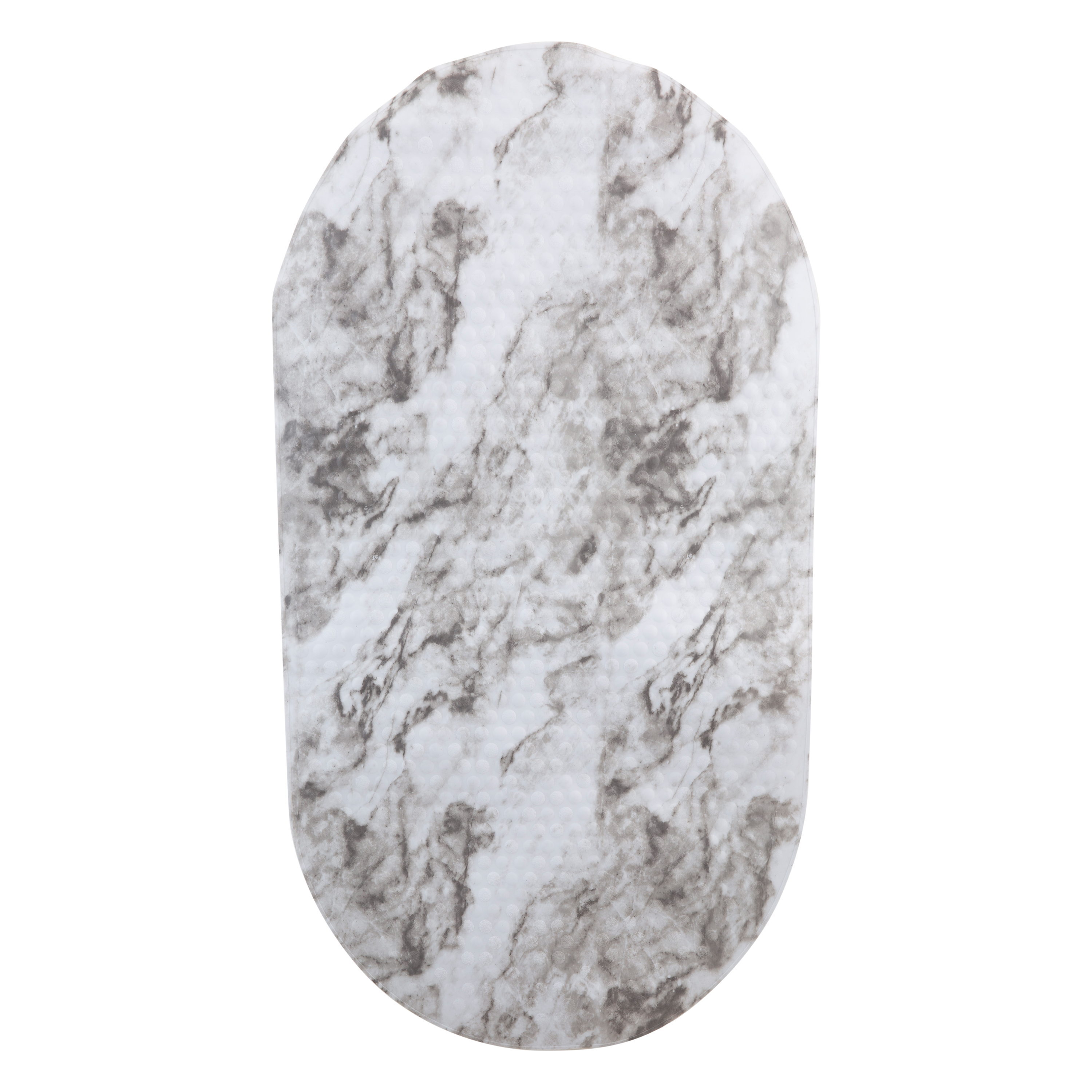 Bath Bliss 2 Pack Oval Bubble PVC Bathmat in Marble Print