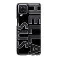 thumbnail image 1 of MUNDAZE Samsung Galaxy A22 5G Shockproof Clear Hybrid Protective Phone Case Black Clear Funny Text Quote Hella Sus Cover, 1 of 5