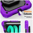 thumbnail image 7 of for iPad Mini 7th/6th Generation Case 8.3 inch 2024/2021, 360 Rotating Shockproof Cover with Stand, Handle, Shoulder Strap, Purple, 7 of 7