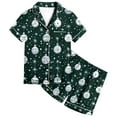 thumbnail image 4 of Toddler Boy Girl Christmas Pajamas Short Sleeve Button-Down Pajamas Top Pants Soft and Breathable Button Down Nightwear Set Y2k Clothes, 4 of 4