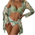 thumbnail image 2 of Trajes de baño para mujer, Trajes de baño para mujer Moda casual Traje de baño dividido para mujer Lazo Cinturón alto Cristal Bikini de tres piezas Traje de baño de playa para mujer, 2 of 5