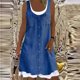 thumbnail image 1 of ICHUANYI Clearance Women Fashion Casual Floral Printing Loose Fake Two-Piece Denim Dress(Blue, XL) Ichuanyi Ichuanyi, 1 of 6