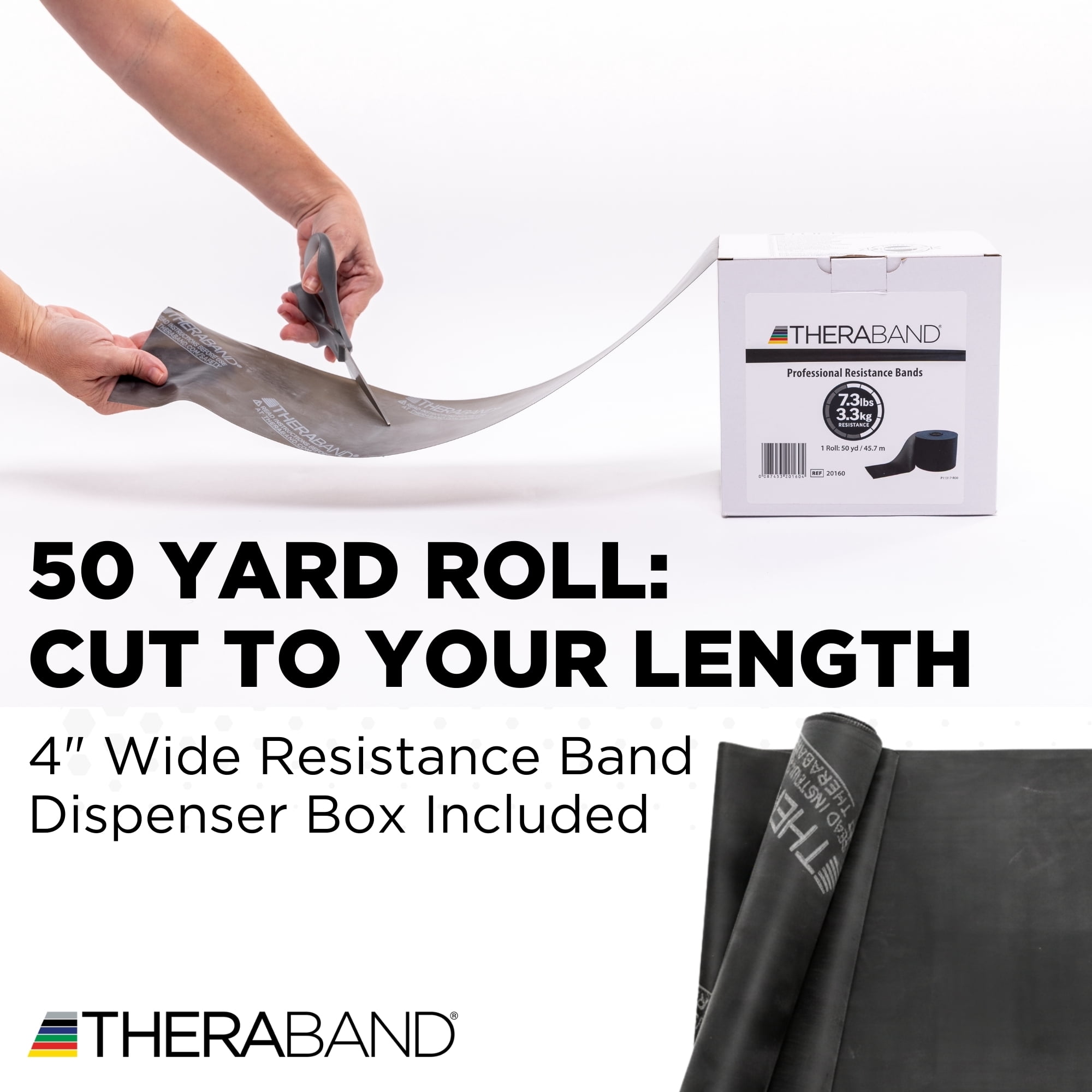 THERABAND Resistance Band, Black, Special Heavy, 50-Yard Roll, Elastic Band for Strength Training, Stretching, Yoga, Pilates, Physical Therapy, Portable & Cut-to-Length, Color-Coded Levels