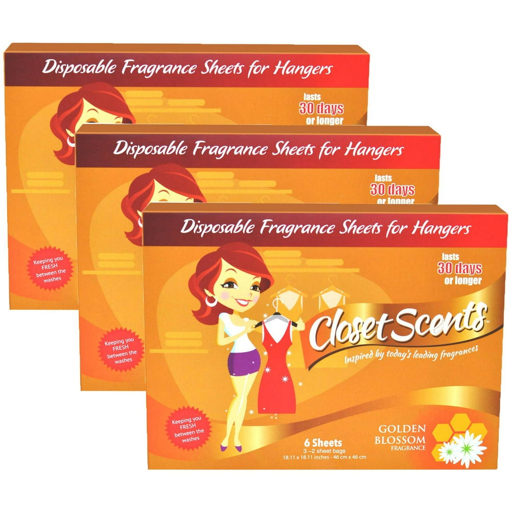 Disposable Fragrance Sheets by Closet Scents, Bundle of 3 Boxes, 18