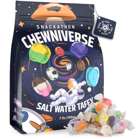 Snackathon Salt Water Taffy Assorted Mix, Chewniverse Edition, 10 Flavor Variety, 7 oz