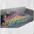 thumbnail image 6 of Geometric Soft Flannel Fleece Blanket, Rainbow Colored Ornamental Vintage Floral Arrangement Leaf Pattern Retro Design, Cozy Plush for Indoor and Outdoor Use, 50" x 70", Multicolor, by Ambesonne, 6 of 6