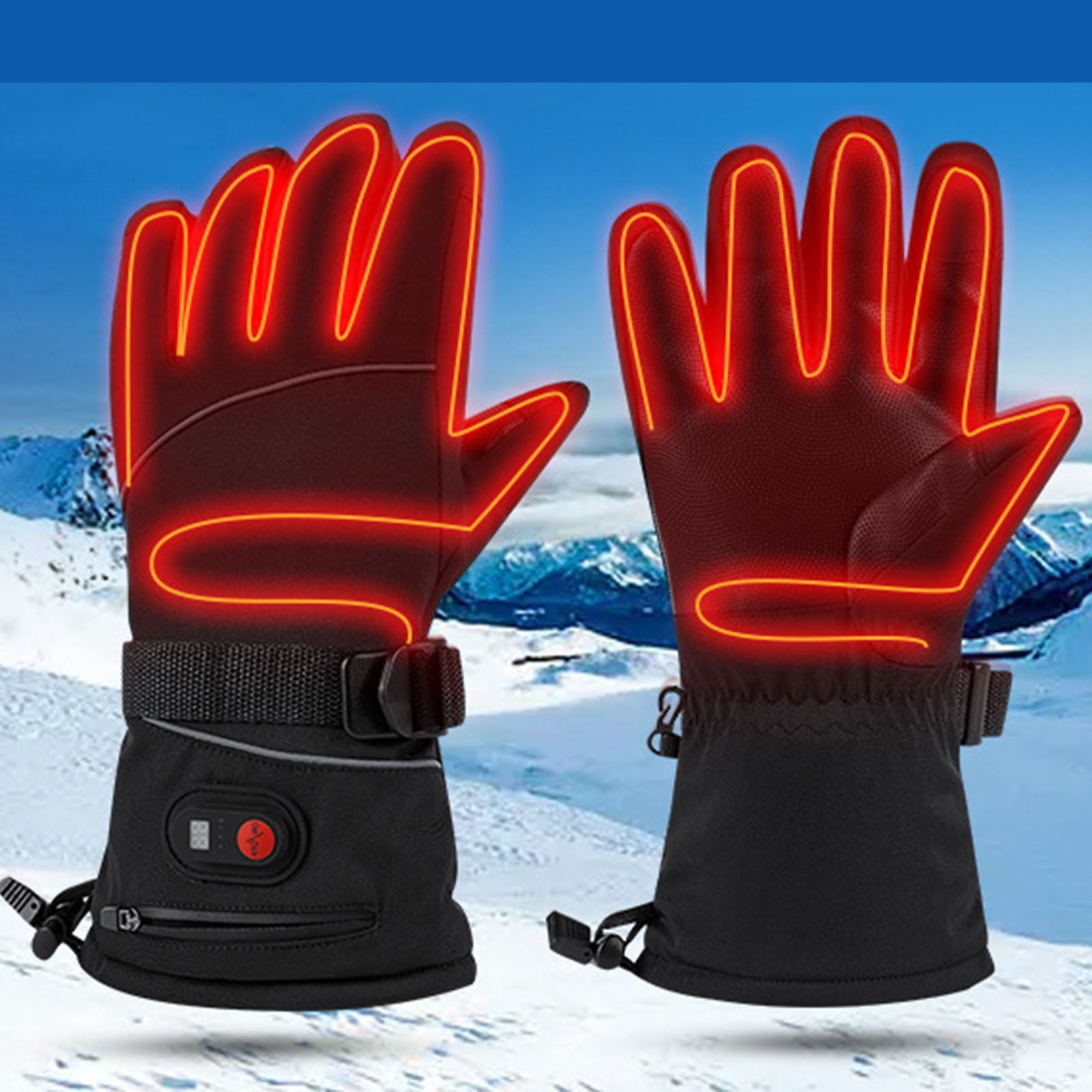 Moocorvic Heated Ski Gloves for Men Women, Waterproof & Windproof Winter Gloves for Skiing, Snowboard,Outdoor Motorcycle,Cycling