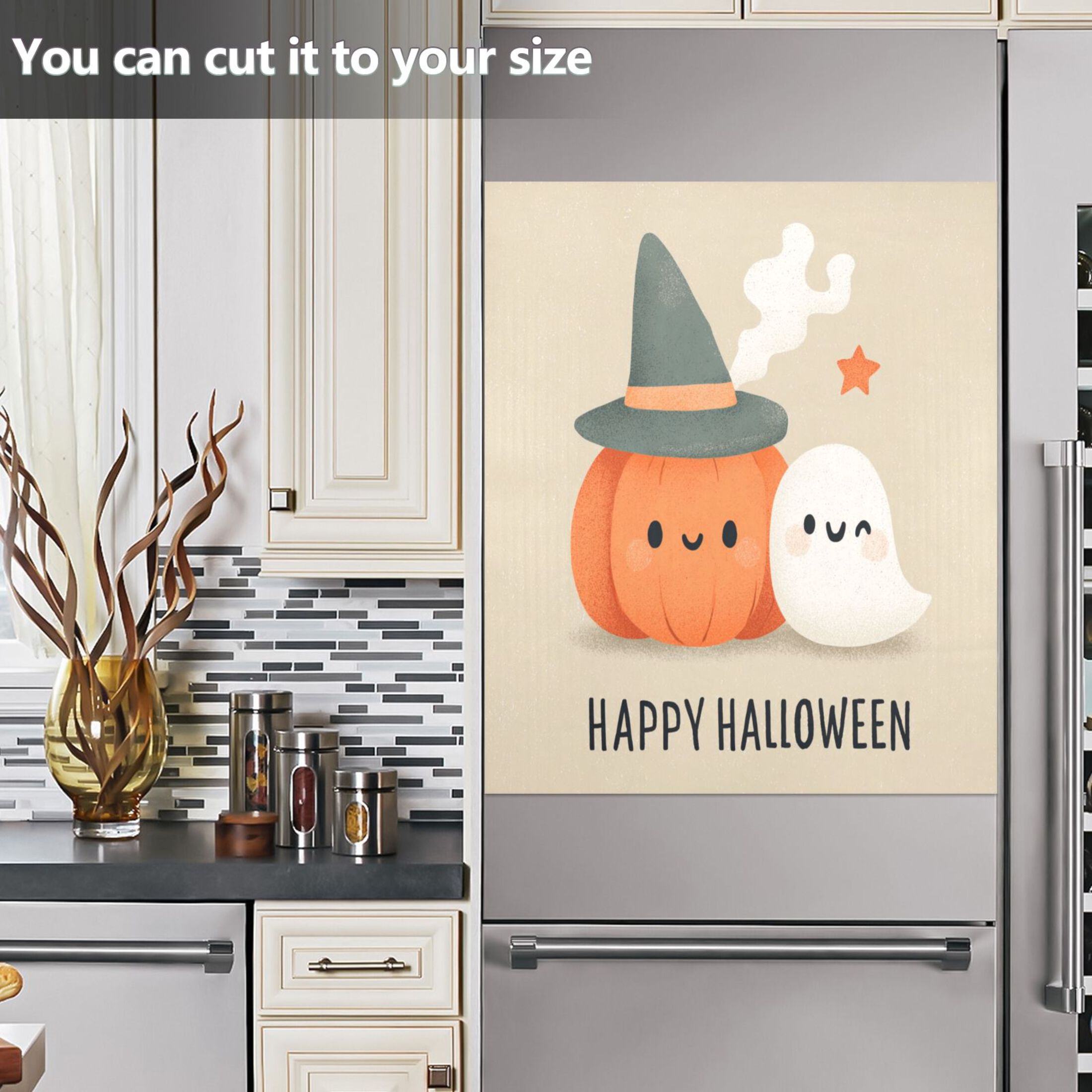 Dishwasher Magnetic Sticker 23x26 Inch Refrigerator Magnetic Sticker Washing Machine Magnetic Sticker Kitchen Panel Magnetic Sticker Home Decor Cartoon Halloween Pumpkin