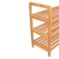 thumbnail image 3 of 3 Tier Free Standing Shoe Rack with Handles - Bamboo - Wood - Closets and Entryway - Organizer - Fits 9 Pairs of Shoes, 3 of 5
