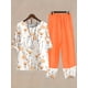 thumbnail image 2 of Conjunto De Ropa Casual De Talla Grande, Conjunto De Dos Piezas De Camiseta De Cuello Redondo De Manga Corta Con Estampado Floral Y Pantalones Para Mujer, 2 of 4