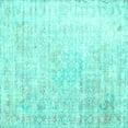 thumbnail image 1 of Ahgly Company Machine Washable Indoor Square Persian Turquoise Blue Traditional Area Rugs, 3' Square, 1 of 4