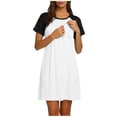 thumbnail image 4 of Bovxnpu Maternity Summer Clothes,Maternity Dress for Baby Shower,Crew Neck Short Sleeve Loose Comfortable and Casual Maternity Dress, 4 of 6
