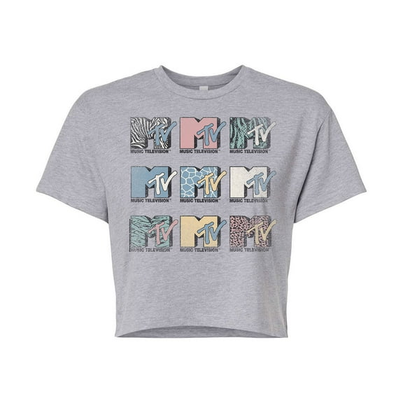 MTV - Logo Grid - Juniors Cropped Tee