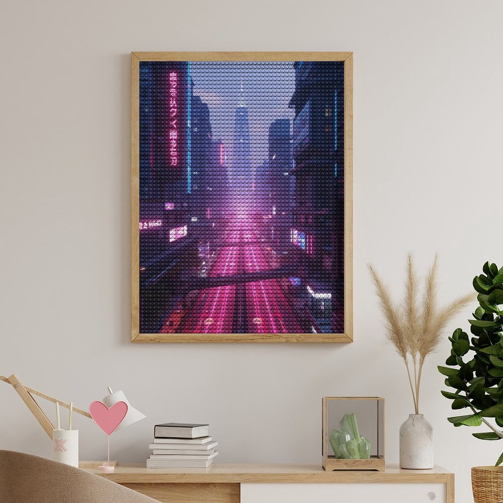 Diamond Art Kits for Adults, Futuristic City Neon Skyline Traffic 5D Diamond Painting Kits for Adults Beginners, DIY Full Drill Diamond Painting, Gem Art and Crafts 12x16