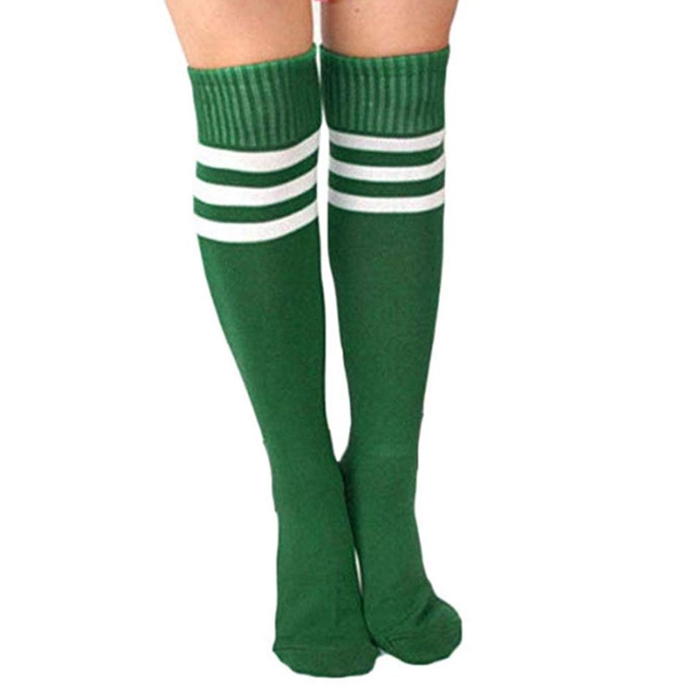 Meihuida Striped Knee High Football Socks Soccer Hockey Sport Long
