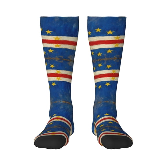 Women's Knee High Socks Retro Cape Verde Flag Outdoor Casual Tube Socks
