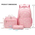 thumbnail image 2 of Daisy Printed Backpacks With Lunch Pack Pencil Case 3pcs, Lightweight Water Resistant Backpack（pink）, 2 of 8