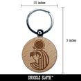 thumbnail image 2 of Ra Head Egyptian God of the Sun Round Keychain Charm Tag - Engraved Wood, 2 of 6