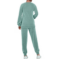 thumbnail image 4 of Fantaslook Two Piece Sets for Women Crewneck Long Sleeve Ribbed Sweatsuits Pullover Lounge Set with Pockets Casual Tracksuit Fall Outfits, 4 of 7