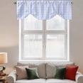 thumbnail image 2 of Blue Grid Tie Up Valance Curtains for Windows, Kitchen Curtains Window Treatments, Checkered Plaid Gingham Lattice Trellis Print Short Window Shades Valances for Bedroom Bathroom Cafe 42"x12", 2 of 8