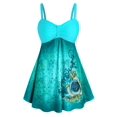 thumbnail image 1 of Más el tamaño de impresión tribal floral cintura del imperio de baño tankini Rosegal Camisetas tallas grandes, 1 of 5