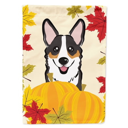 Carolines Treasures BB2061GF Tricolor Corgi Thanksgiving Flag Garden Size   Small  multicolor