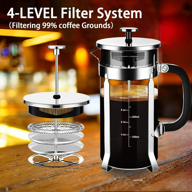 French Press Coffee Maker 12oz 304 Stainless Steel Coffee Press