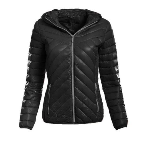 Black Michael Kors Jacket Packable Down Puffer Coat for Women 