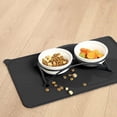 thumbnail image 4 of Silicone Pet Food Tray - Non Slip Pet Dog Cat Bowl Placemat - Feeding Mat - Waterproof Dog Cat Food Mats - For Carpet （Black）, 4 of 6