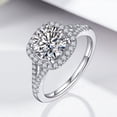 thumbnail image 2 of Apaison 1.5 ct Sparkling Moissanite Wedding Rings For Women 925 Sterling Silver Engagement Party Ring, 2 of 5