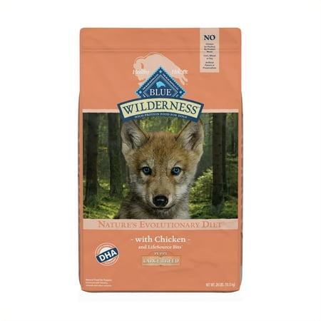 Blue Buffalo Wilderness High Protein, Natural Puppy Large Breed Dry Dog Food, Chicken 24-lb