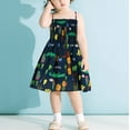 thumbnail image 6 of Zhuashum Flower Girl Dress 5-6 Years Floral Prints Sleeveless Dresses Crew Neck Retro Sundress Summer Cute Basic Girl Clothes Navy, 6 of 6