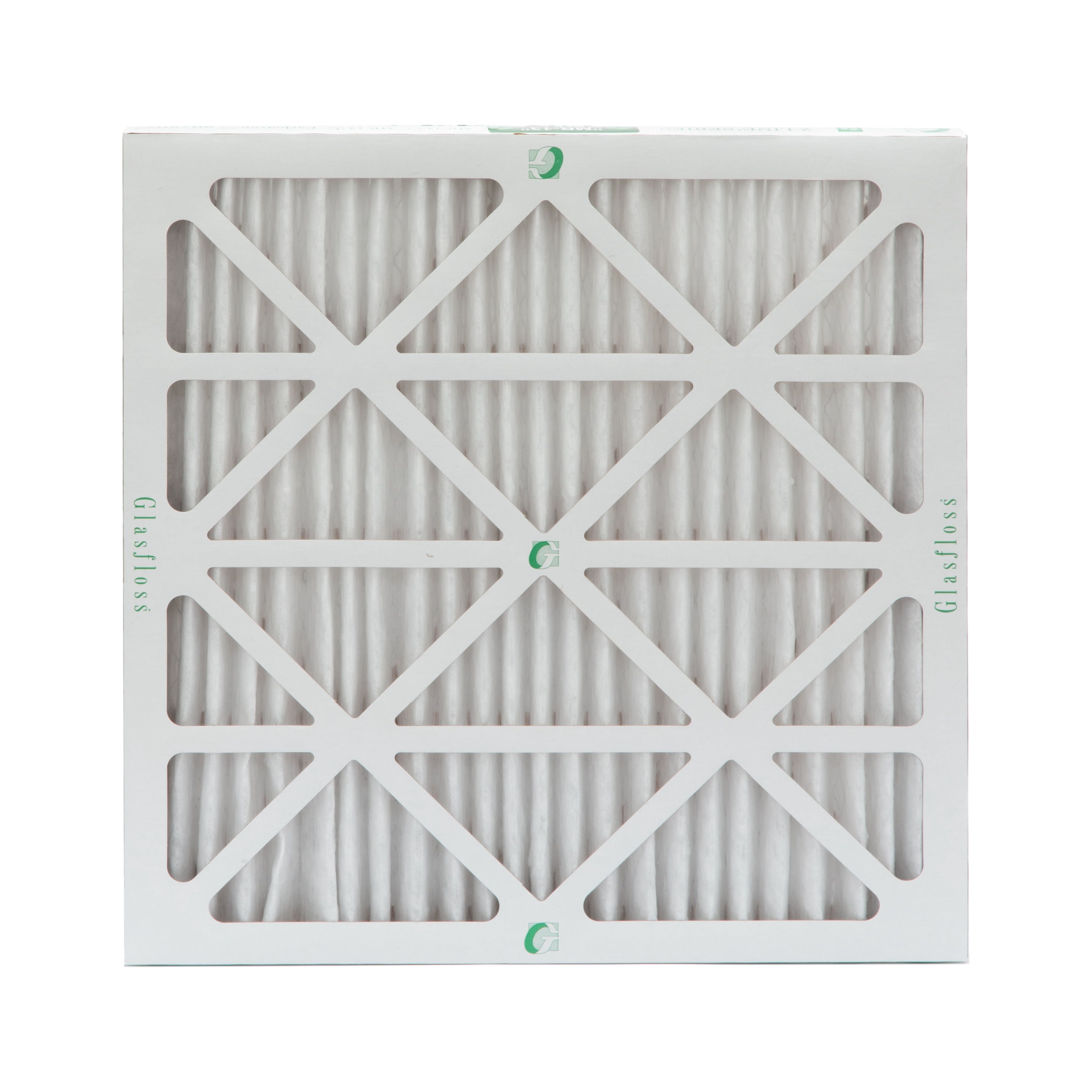 Glasfloss ZL 20x20x2 MERV 10 Pleated 2" Inch AC Furnace Air Filters. Case of 12. Actual Size: 19-1/2 x 19-1/2 x 1-3/4