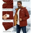 thumbnail image 6 of Xcmzpl Men's Winter Coat Warm Parka Jacket with Faux Fur Removable Hood Windproof Fleece Lined Warm Winter Jacket Outwear with Pockets, 6 of 9