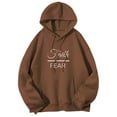 thumbnail image 6 of Baqcunre Women's "Faith Over Fear" Letter Print Long Sleeve Drawstring Pullover Hoodie with Pockets Comfy Hoodie Womens Hoodies Graphic Hoodie Womens Sweatshirt Coffee L, 6 of 6