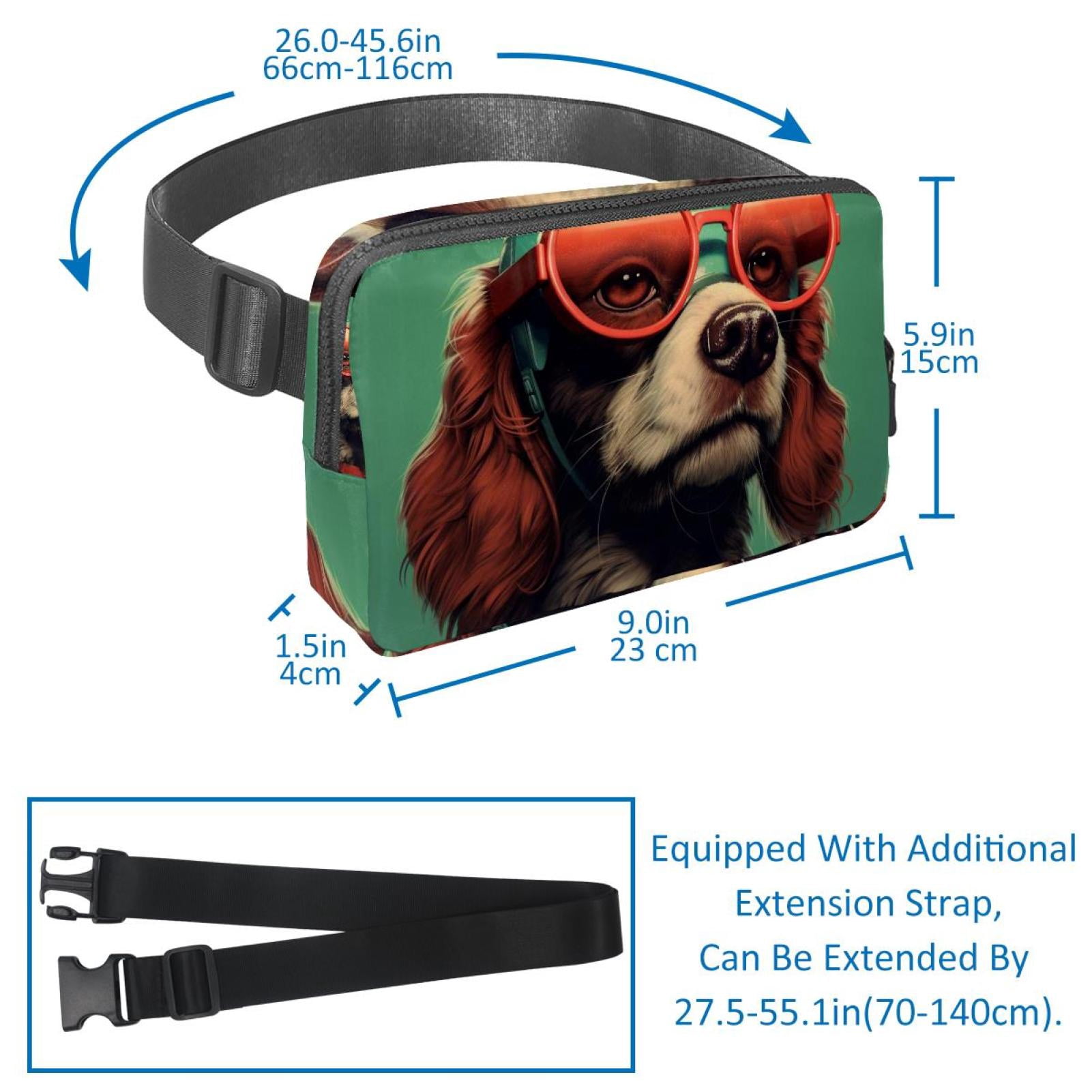 Dog Adjustable Lightweight Running Belt Waist Bag with Extension Strap for Unisex