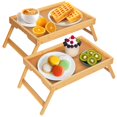 thumbnail image 1 of Bandeja de cama Artmeer de bambú para desayuno en la cama, paquete de 2, color beige, 1 of 7