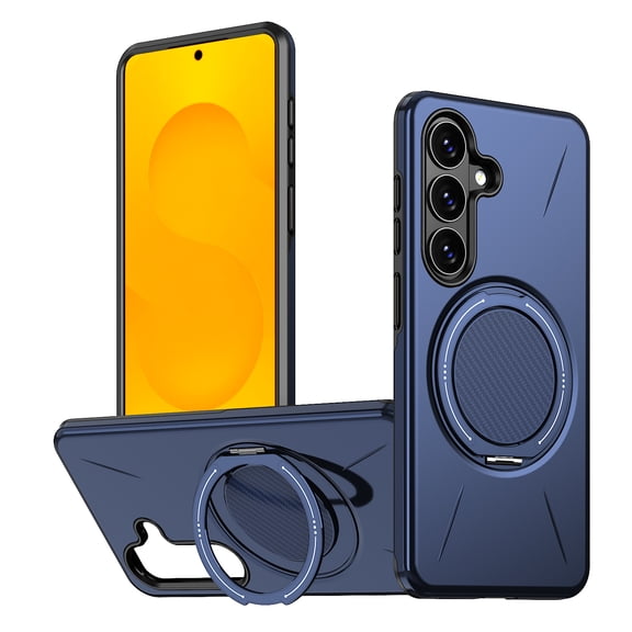 Dteck Magnetic Case for Samsung Galaxy S26, Shockproof TPU PC Compatible with Mag Safe Protective Cover with 360° Rotating Ring Holder Kickstand Case,Blue