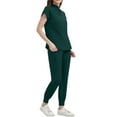 thumbnail image 4 of WULMLEO 2 Piece Scrubs Outfits for Women Crew Neck Soft Comfortable Scrub Sets Medical Sleeveless Working Nurse Uniform Shirts and Joggers Stretch Casual Petite Nursing Workwear Dark Green XL, 4 of 4