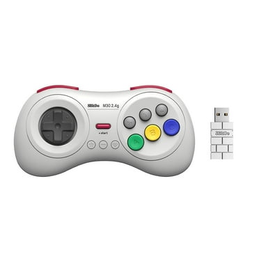 8Bitdo M30 2.4G Wireless Gamepad Controller for Sega Genesis Mini and Mega Drive Mini and Nintendo Switch - White
