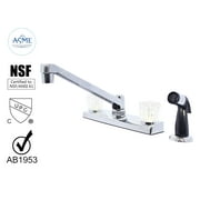 WMF Non Metallic Kitc. Sink Faucet 360 Degree Swivel spout Acrylic Double Handle Washerless Cart. With Side Spray