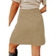 thumbnail image 3 of Falda Botón Delantero Cintura Alta Bolsillos Laterales Color Sólido Fibra De Poliéster Falda Casual Albaricoque XL, 3 of 6