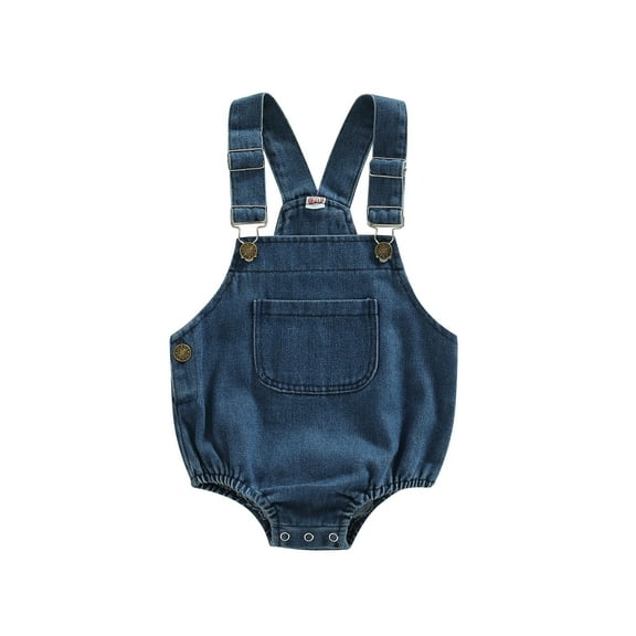 Newborn Baby Boys Denim Romper Overalls Straps Button Sleeveless 1 Piece Bodysuit Short Jeans Jumpsuit Outfits 6M 12M 18M 24M