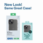 onn Rugged Phone Case with Holster for iPhone 15 Plus / iPhone 14 Plus - Clear