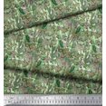 thumbnail image 2 of Soimoi Viscose Chiffon Fabric Leaves, & Parrot Bird Decor Fabric Printed Yard 42 Inch Wide, 2 of 3