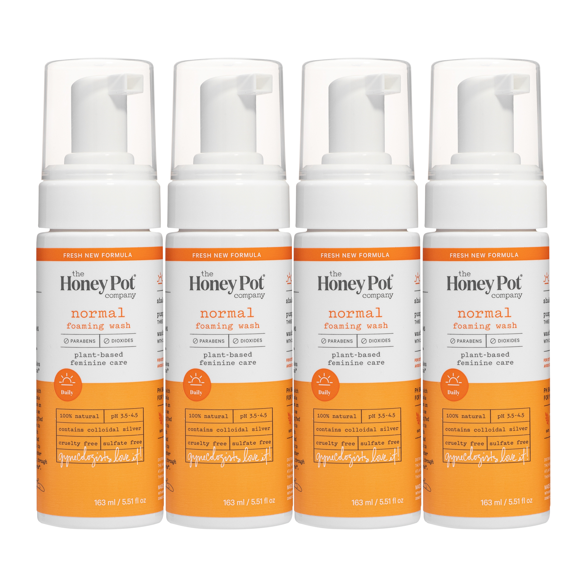 The Honey Pot Normal Foaming Wash Feminine Cleanse 5.5 Fl Oz ( 4 Pack